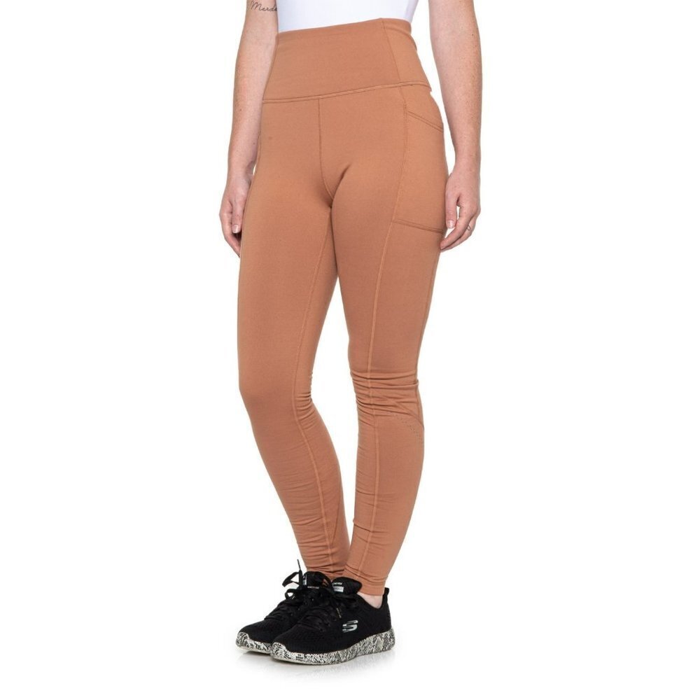 Mondetta Reflect Cold Gear Fleece lined Reflective Leggings- XL-Mocha Mousse NWT